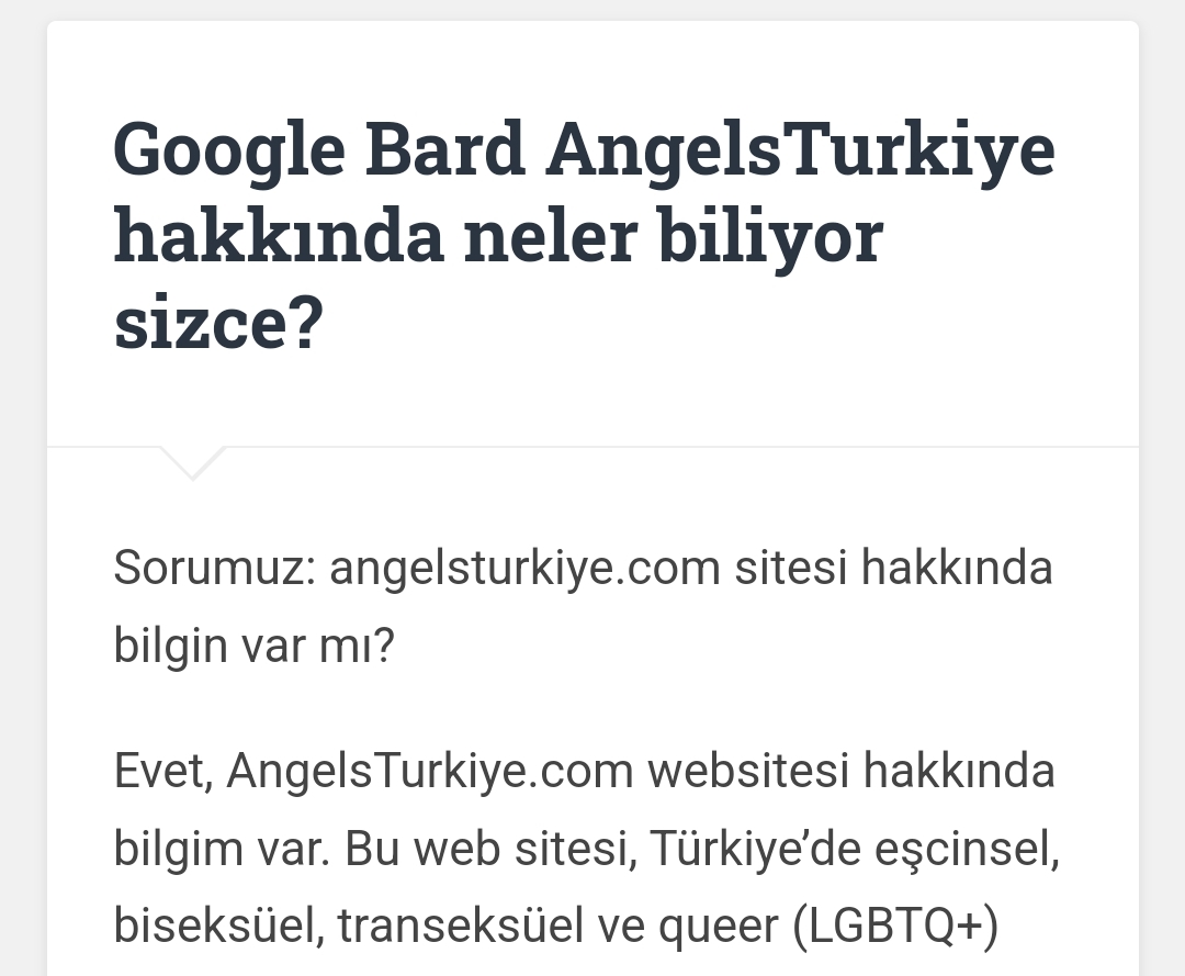 Google Bard AngelsTurkiye hakkında neler biliyor sizce?