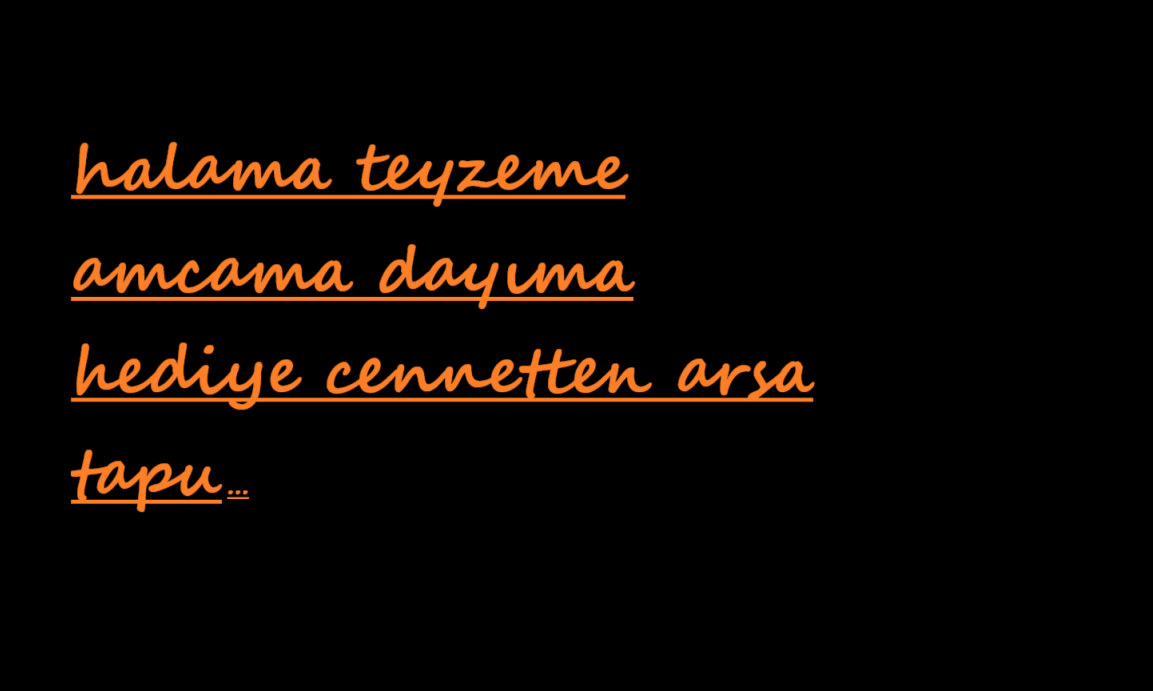 halama teyzeme amcama dayıma hediye